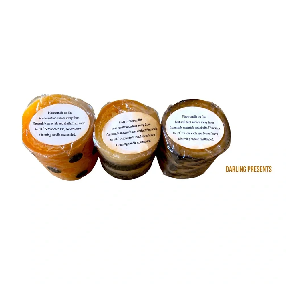 ET AL Design Hand Crafted Bees Wax Candles Color Yellow & Black